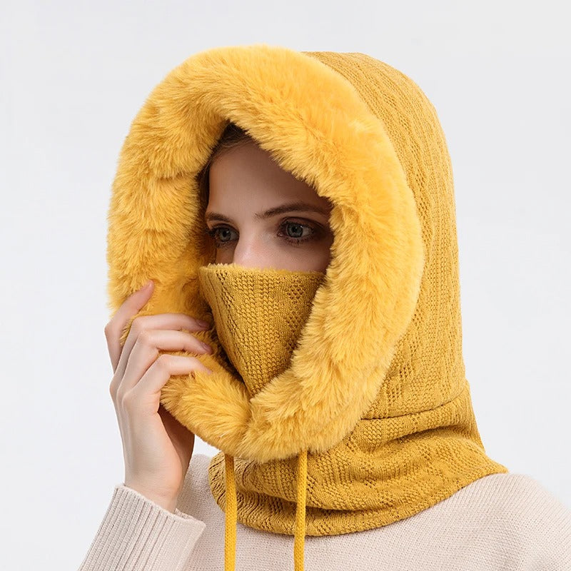 Bonnet Écharpe en Fourrure Multifonction