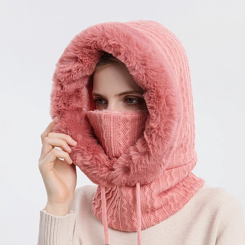 Bonnet Écharpe en Fourrure Multifonction