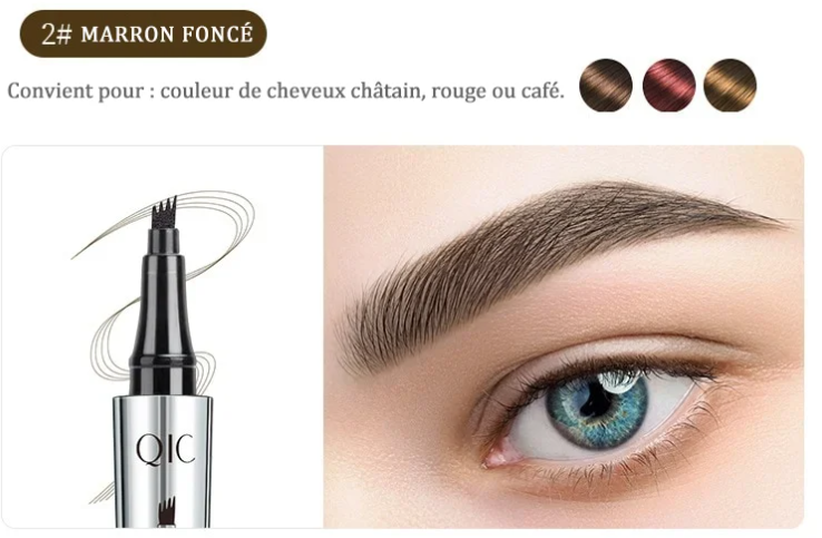 CRAYON À SOURCILS MICROBLADING ÉTANCHE 3D - Quebeau