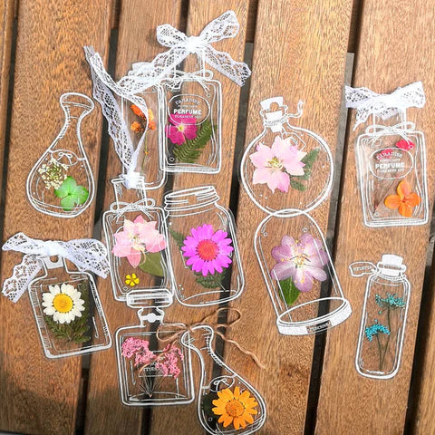 💐 Signets Marque-pages fleurs séchées - Quebeau