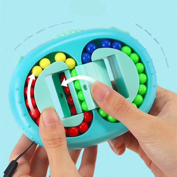 Double-sided colored marble logic game