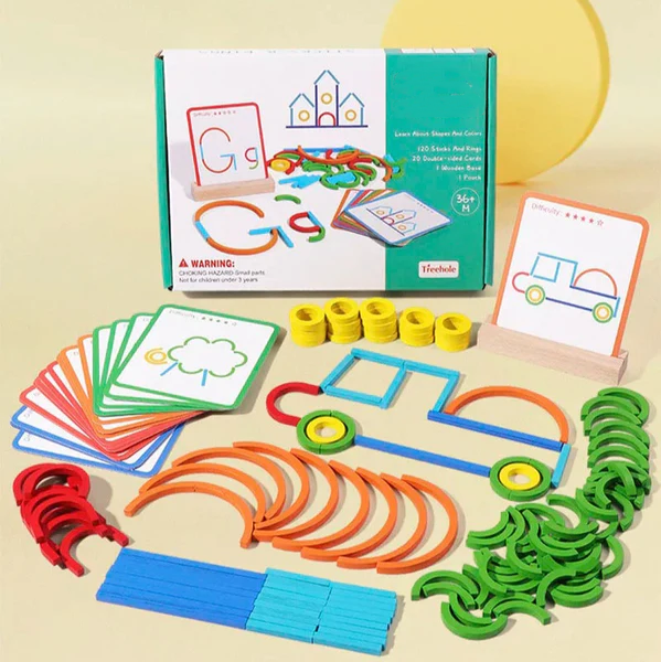 Tetris Montessori – Puzzle Stimulant en Bois pour Enfants