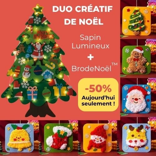 Arbre De Noël En Feutre Pour Enfants – Décorations Amovibles – Avec Guirlande Lumineuse (100x70 Cm)