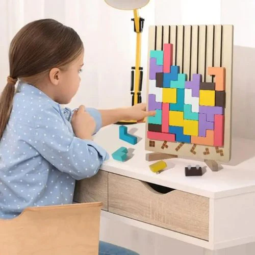 Montessori Tetris – Stimulating Wooden Puzzle for Children 