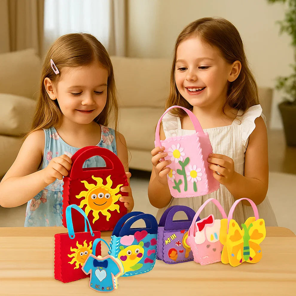 Kit Couture Enfant 3 Patrons Feutre - DIY Créatif Papillons Fraises Gâteaux - Dès 6 Ans