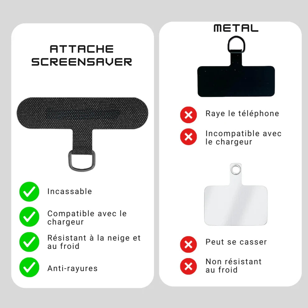 Cordon Antivol Pour Téléphone Portable, Cordon Rétractable, Mousqueton