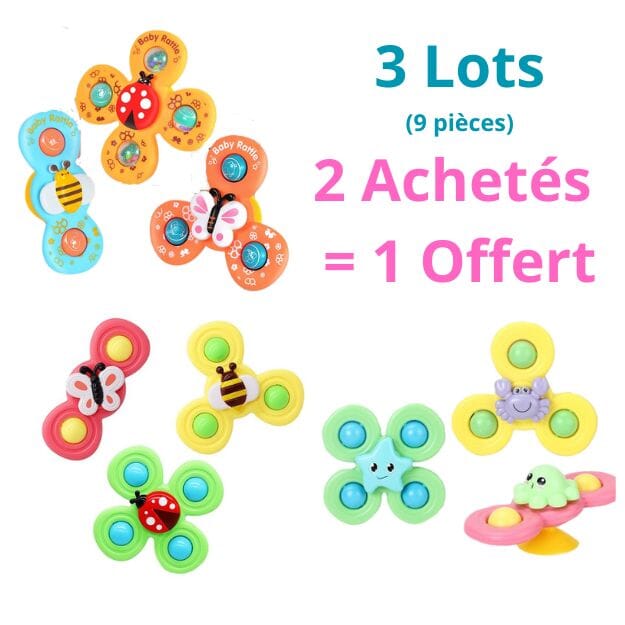 Baby Spinner - Jouet d'éveil rotatif ( Lot de 3 ) - Quebeau